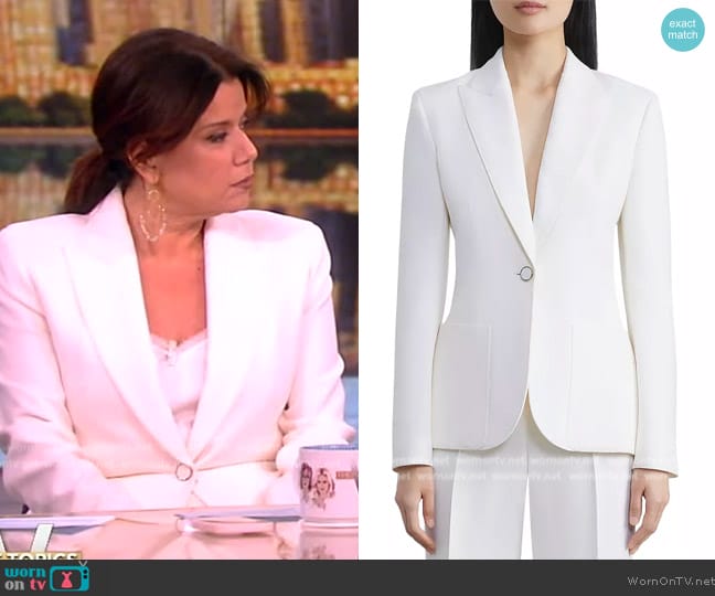 Lafayette 148 Peak Lapel One-Button Wool & Silk Jacket worn by Ana Navarro on The View