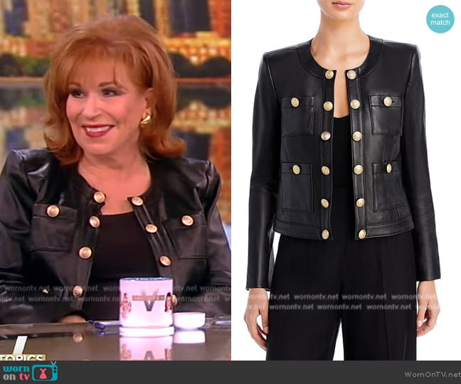 Joy’s black leather jacket on The View
