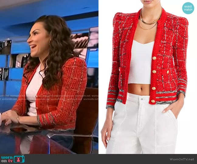 L'Agence Jenni Cardigan worn by Stephanie Mansour on NBC News Daily