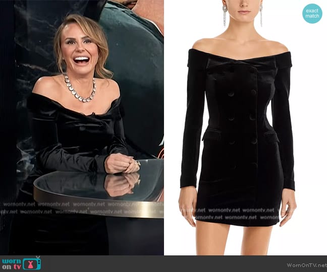 Keltie’s black velvet off shoulder dress on E! News