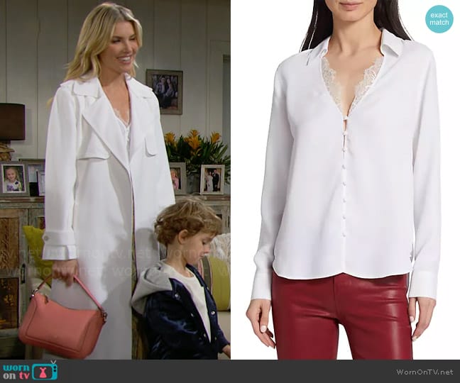 L'Agence Kori Blouse worn by Lucy (Amanda Kloots) on The Bold and the Beautiful