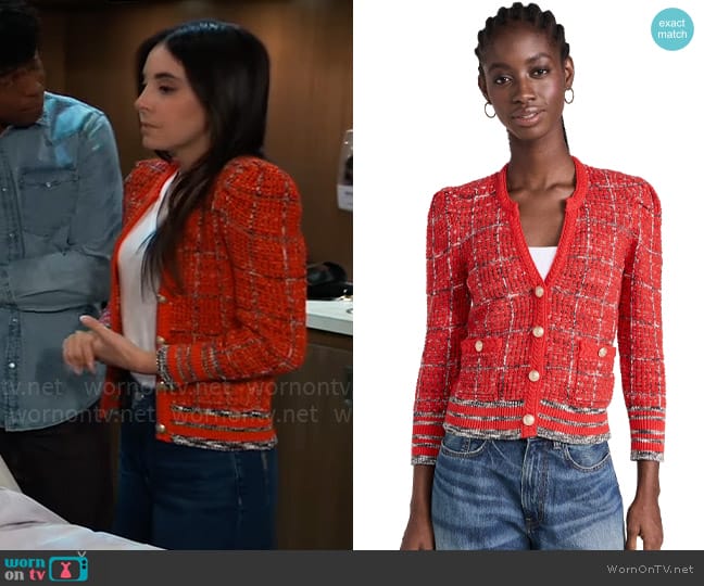 L'Agence Jenni Cardigan worn by Molly Lansing-Davis (Kristen Vaganos) on General Hospital