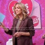 Lara’s brown satin blazer and pants on Good Morning America