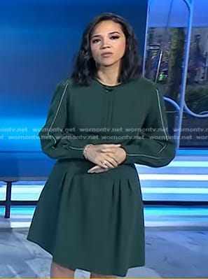 Laura's green long sleeve mini dress on Today