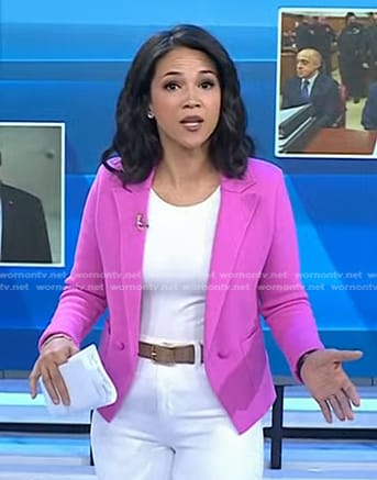 Laura’s pink double breasted blazer on Today