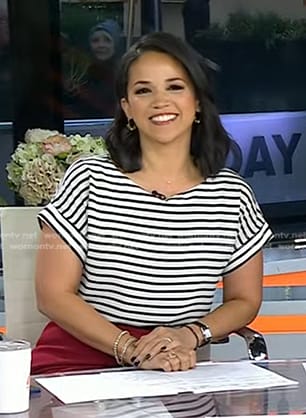 Laura’s white striped tee on Today