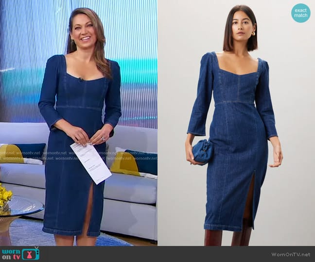 Le Jean Tallulah Dress worn by Ginger Zee on Good Morning America