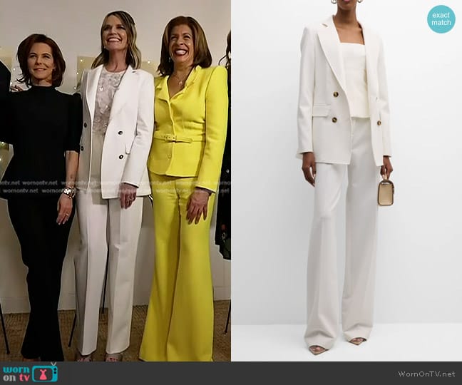 Lela Rose Tailored Double-Breasted Blazer and Pants worn by Savannah Guthrie on Today