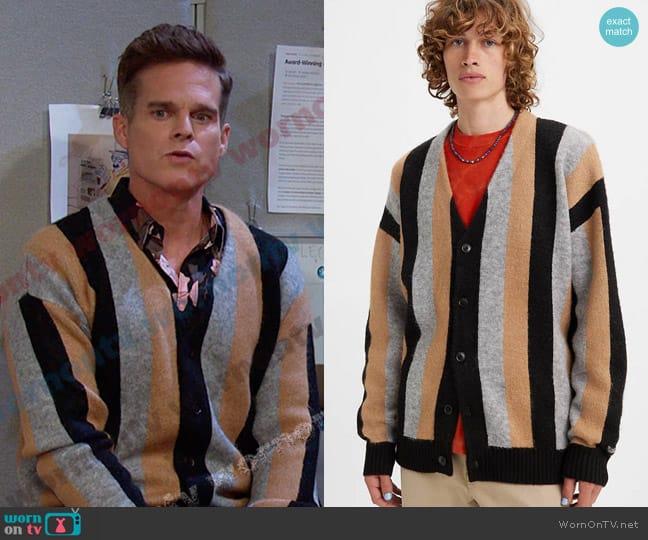 Levi's Coit Boxy Cardigan worn by Leo Stark (Greg Rikaart) on Days of our Lives