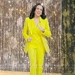 Linsey Davis’s yellow jacquard suit on Tamron Hall Show