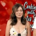 Lindsay Price’s white floral print midi dress on Access Hollywood