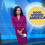 Linsey’s purple wrap sheath dress on Good Morning America