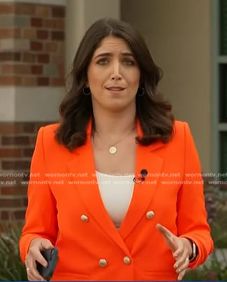 Liz Kreutz’s orange blazer on NBC News Daily