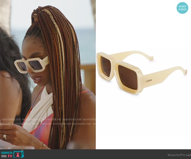 Loewe 56MM Oversized Square Sunglasses worn by Candiace Dillard Bassett on The Real Housewives of Potomac