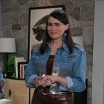 Lois’s bronze jumpsuit and denim jacket on General Hospital