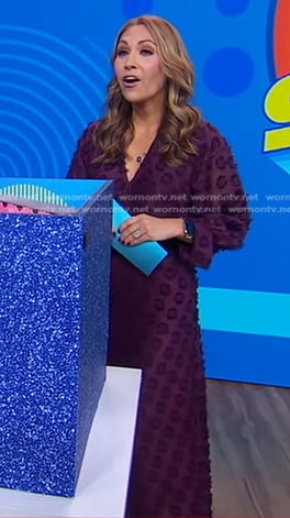 Lori’s purple dotted mesh dress on Good Morning America