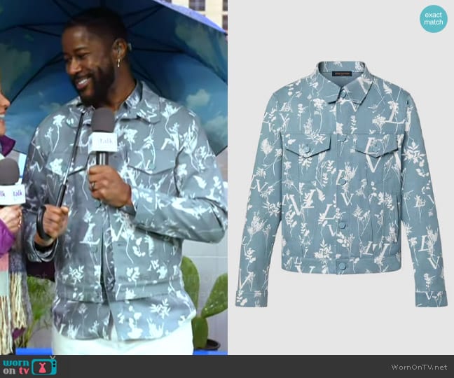 Louis Vuitton Monogram Jacket worn by Nate Burleson on The Talk