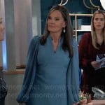 Lucy’s dusty blue long sleeved dress on General Hospital