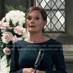 Lucy’s dark green long sleeved sheath dress on General Hospital