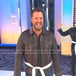 Luke Bryan’s brown leather shirt on American Idol