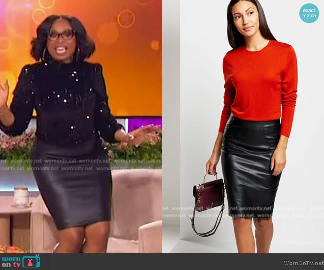 Luly Yang Morpho Vegan Leather Skirt worn by Jennifer Hudson on The Jennifer Hudson Show