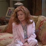 Maggie’s silver floral blouse and pink suit on Days of our Lives