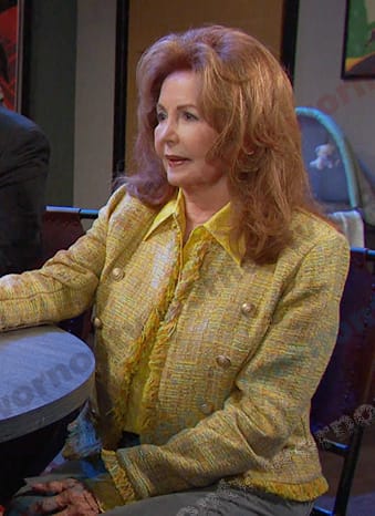 Maggie’s yellow tweed blazer on Days of our Lives