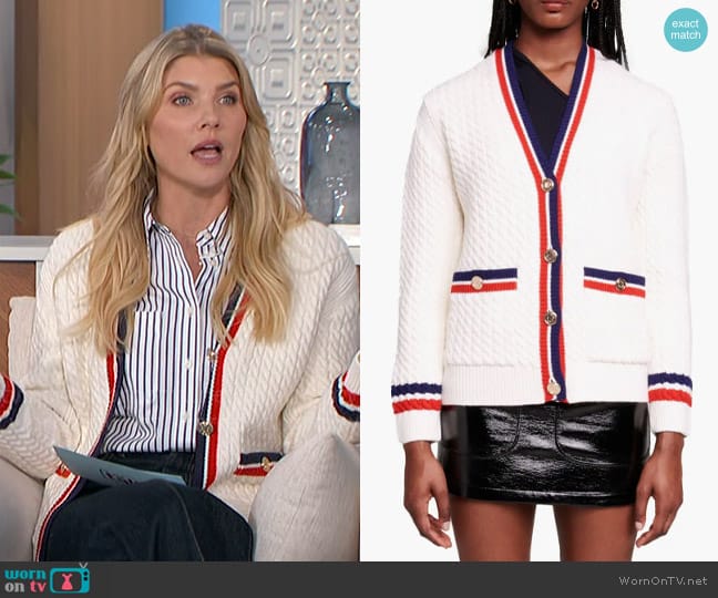 Maje Medhi Cardigan worn by Amanda Kloots on The Talk