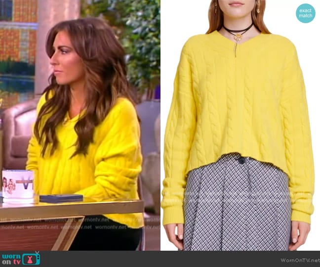 Maje Miramar Cashmere Blend Cable Knit Sweater worn by Alyssa Farah Griffin on The View