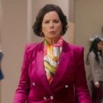 Margaret’s pink velvet suit on So Help Me Todd