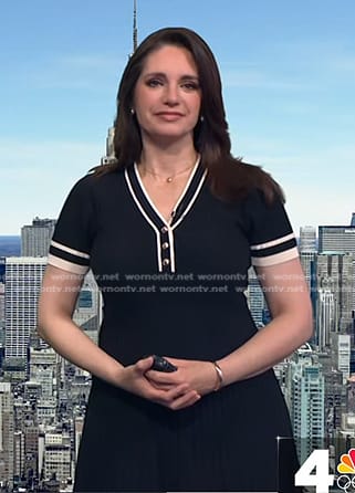 Maria’s black contrast trim knit dress on Today