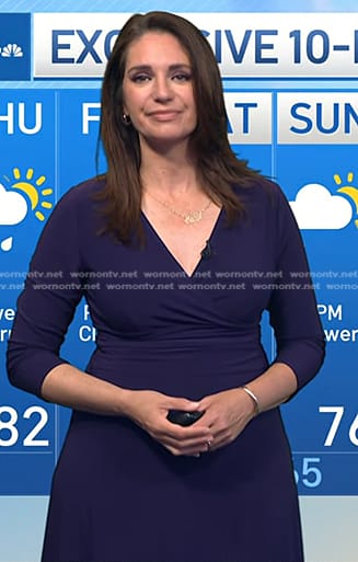 Maria’s purple wrap jersey dress on Today