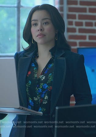 Mariana's denim blazer on Good Trouble