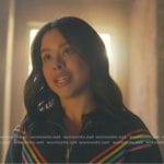 Mariana’s rainbow striped quarter-zip sweatshirt on Good Trouble