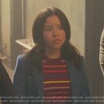 Mariana’s striped tee and denim blazer on Good Trouble