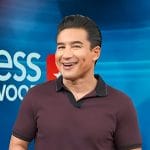 Mario's maroon tipped polo on Access Hollywood