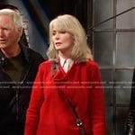 Marlena’s red draped wool jacket on Days of our Lives