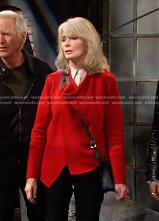 Marlena's red draped wool jacket on Days of our Lives