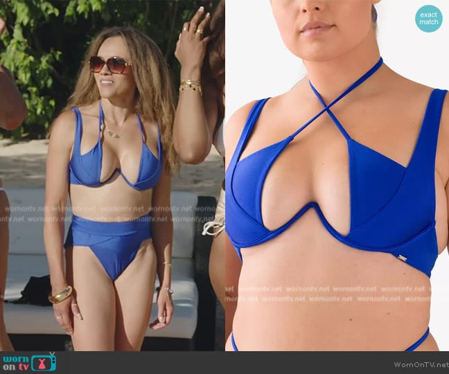 WornOnTV Ashley s blue strappy bikini set on The Real Housewives