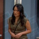 Melinda’s suede v-neck dress on Days of our Lives