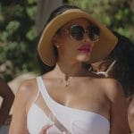 Mia’s white mesh inset swimsuit on The Real Housewives of Potomac