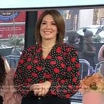 Michelle Collins’s black heart print blouse on Today