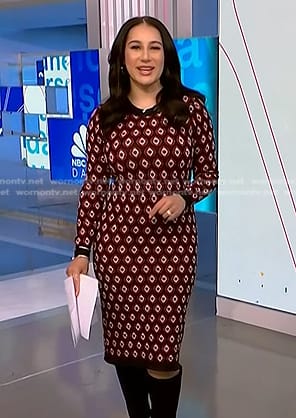 Morgan’s black printed knit dress on NBC News Daily