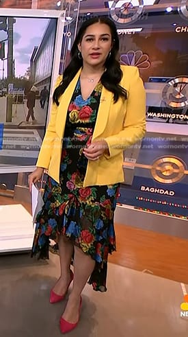 Morgan’s floral dress and yellow blazer on NBC News Daily