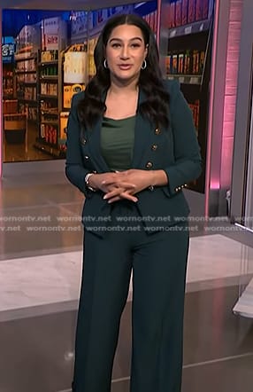 Morgan’s green blazer and pants on NBC News Daily