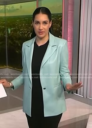 Morgan's light blue leather blazer on NBC News Daily