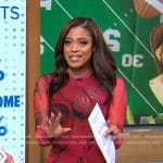 Morgan Norwood’s red rose print mesh dress on Good Morning America