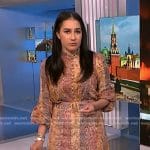 Morgan’s paisley blouse and skirt on NBC News Daily