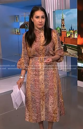 Morgan’s paisley blouse and skirt on NBC News Daily