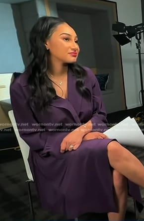 Morgan’s purple handkerchief hem dress on NBC News Daily